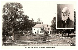 RPPC Haverhill,MA Whittier and The Birthplace,MA Essex County Postcard Vintage - $11.84