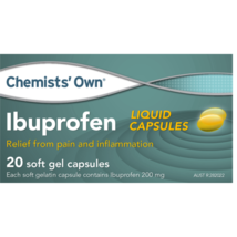Chemists’ Own Ibuprofen 20 Liquid Capsules - $68.36