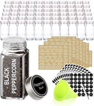 SWOMMOLY 66 Glass Spice Jars with 703 Spice Labels, Chalk Marker and Funnel Comp - $51.05