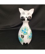 Vintage MCM Florentine Italian Hand Painted Original Ceramic Floral Cat ... - $19.79