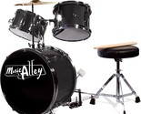 Metallic Black 3 Pc\. Kids Drum Set By Music Alley (Dbjk02-Bk) With Throne, - $116.98
