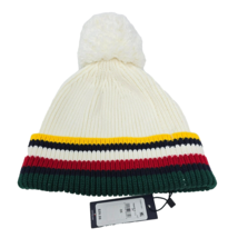 Tommy Hilfiger Unisex One Size Winter Hat Pom Beanie White Red Yellow Gr... - £22.42 GBP