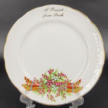 Scottish Souvenir Bread Plate, Decorated With Tartan. Heather China 6 1/2&quot; VTG - £6.30 GBP