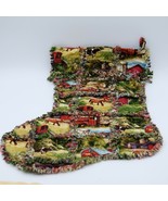 Jumbo Handmade Christmas Stocking Rag quilt Horses Barn Red Truck Tracto... - $915.00 MXN