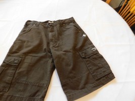 Boy&#39;s Hurley youth 30 14 casual shorts brown EUC surf skate brand LOGO - $12.86