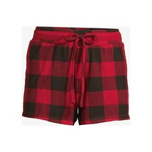 Joyspun Women&#39;s Hacci Knit Sleep Shorts, Red Plaid Size 3X(22W-24W) - £12.24 GBP