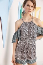 New Anthropologie Madalenna Open-Shoulder Romper by Elevenses $98 SMALL - £26.99 GBP
