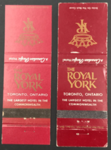 2 VTG The Royal York CPH Canadian Pacific Hotel Toronto Ontario Matchbook Covers - £7.58 GBP