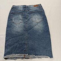 Inherit Clothing Company Women's Blue Cotton Blend Frayed Denim Skirt Size 7/8 image 12