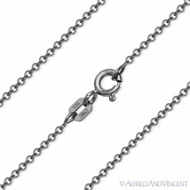 1.4mm Rolo Link Cable Chain Necklace in Black Gunmetal 925 Italy Sterling Silver - £15.07 GBP+