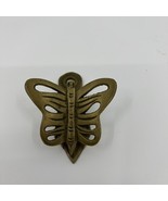 Vintage  Brass Butterfly Note Paper Clip Holder Wall Decor Hanging - $15.00