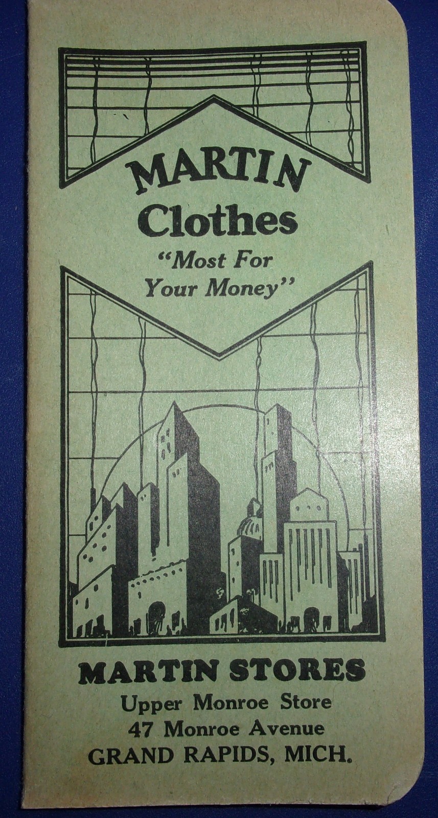 Martin Clothes Stores Grand Rapids MI Give Away Pocket Notebook 1944 - $4.99