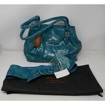 La Gioe di Toscana by Sharon Gioe Teal Reptile Leather Handbag w/Belt &amp; ... - £58.98 GBP