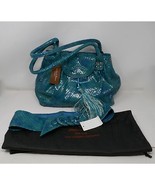 La Gioe di Toscana by Sharon Gioe Teal Reptile Leather Handbag w/Belt &amp; ... - $74.99