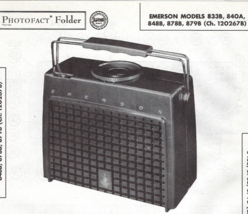 1957 EMERSON 833B 840A Portable AM RADIO Photofact MANUAL Receiver 848B ... - $10.88