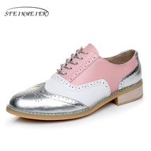 Women shoes flat winter genuine leather casual handmade oxshoes for women sneake - £62.34 GBP