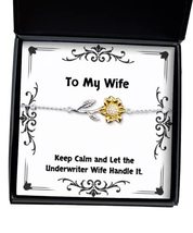 Cute Wife, Keep Calm and Let The Underwriter Wife Handle It, Cool Sunflo... - £39.03 GBP