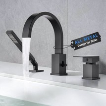 Roman Tub Waterfall Faucets, Modern Bathtub Sprayer Faucet, Bathroom Single - £199.77 GBP