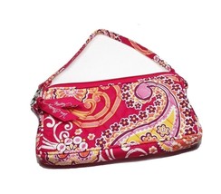 Vera Bradley Raspberry Fizz Pink Paisley Wristlet Clutch Handbag Purse EUC - £9.48 GBP