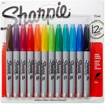 3 Pack Sharpie Permanent Markers, Fine Point, Assorted Colors, 12 Count - $23.33