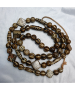 RARA collana molto vecchia PUMTEK BEADS in legno di palma ottimi modelli - $4,358.66 MXN