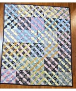 Vintage Hand Made MCM Multicolor Lightweight Patchwork Crazy Quilt 76 x ... - $144.91