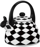 Whistling Tea Kettle for Stove Top Enamel on Steel Teakettle, Black Diamond - $52.36