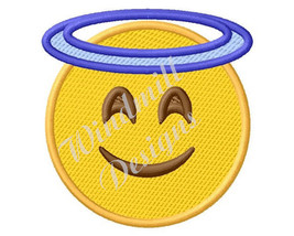 Angel Emoji Smiley Face - Machine Embroidery Design - £2.83 GBP