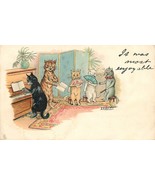 Louis Wain Cat Piano Recital Anthropomorphic Comic Humor 1906 Tuck Postcard - $123.88