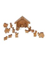 HANDMADE CHRISTMAS NATIVITY Wooden Manger with Holy Family &amp; Animals Cre... - £81.42 GBP