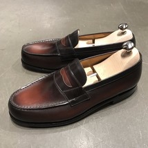 Handmade Ox Blood Penny Loafers for Mens Premium Quality Custom made Shoes - £136.68 GBP