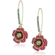 2022 Fashion Jewelry Rose Dangle Earrings For Women Vintage Rhinestone Flowers D - £10.29 GBP