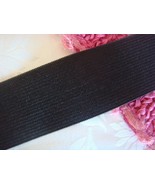 5 yards black knitted knit waistband wide elastic trim 1 1/4&quot; w - $8.59