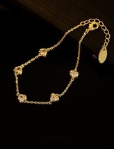 18K Gold Mirror Heart Inlaid Bracelet - stunning, dainty, gift for her, vermeil - £39.29 GBP