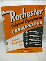 Vintage 1949-1952 OEM ROCHESTER Carburetors Bulletin-Cadillac-Olds-Chevy... - $22.95