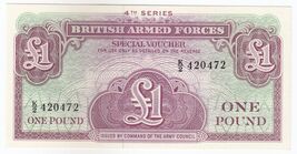British Armed Forces, 1 Pound, 4Th Series, UNC - $29.90