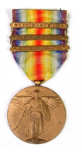 WWI Victory Medal 3 Bar Defensive Sector St Mihiel Meuse-Argonne Great War - £78.85 GBP