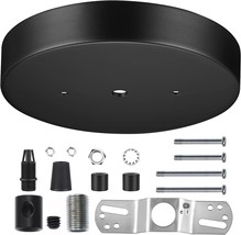 Canomo 6 Inch Black Ceiling Lighting Canopy Kit Ceiling Plate Cover 3 Ho... - $38.99