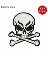 Embroidered Patch Bold Skull and Crossbones Pirate Outlaw Classic Appliq... - $25.88