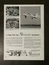 Vintage 1961 Beechcraft Queen Air Airplane Full Page Original Ad - $6.64