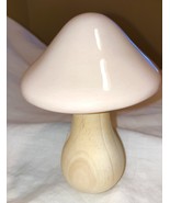 Mushroom Pale pink Ceramic Figurine -  Craft WOODEN STEM YOU CAN PAINT  ... - $273.35 MXN