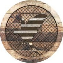 Corrugated Parrot on Wood Novelty Circle Coaster Set of 4 - £16.04 GBP