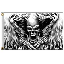 Hot Leathers (FGA1024; 3&#39;x5&#39;) Multicolor Assassin Skull Flag - £15.92 GBP