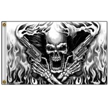 Hot Leathers (FGA1024; 3&#39;x5&#39;) Multicolor Assassin Skull Flag - £14.94 GBP