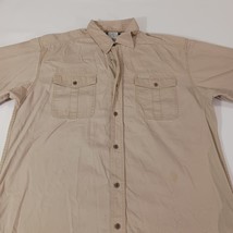Columbia AM7696 Men's Saddle Peak Button Front Shirt Brown Long Sleeve Cotton XL image 11