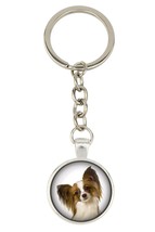 Papillon. Keyring, keychain for dog lovers. Photo jewellery. Men&#39;s jewellery. - £12.93 GBP