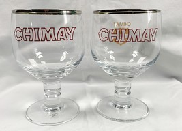 2 New Chimay Peres Trappistes Belgium Beer Silver Rimmed Goblet Glasses 16 oz - £23.42 GBP