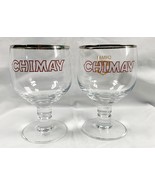 2 New Chimay Peres Trappistes Belgium Beer Silver Rimmed Goblet Glasses ... - £23.42 GBP