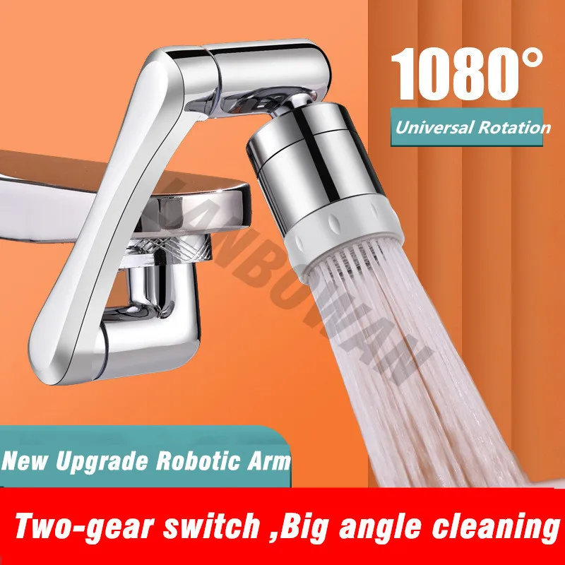 Play 1080° Universal Rotation Swivel Robotic Arm Extender Faucet Aerator Kitchen - £22.91 GBP