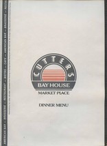 Cutters Bay House Market Place Dinner Menu Seattle Washington 1987 - £21.80 GBP